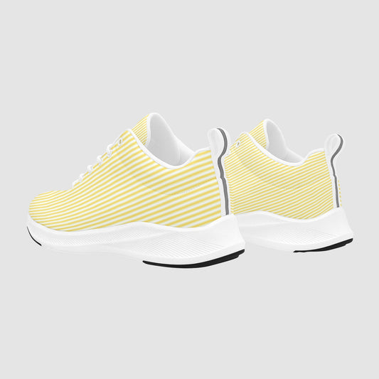 Bright Yellow Pinstripe Athletic Running Shoes Women