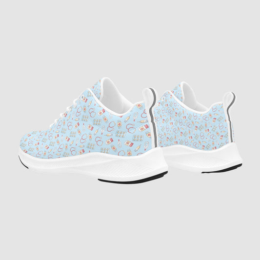 Light Blue Stethoscope Print Running Shoes for Women