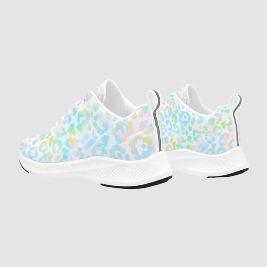 Blue Pink Leopard Print Athletic Running Shoes Women