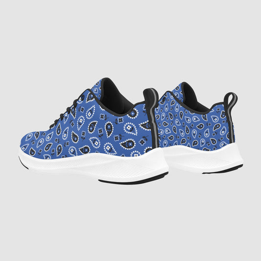 Bold Blue Black Bandana Print Running Shoes Women