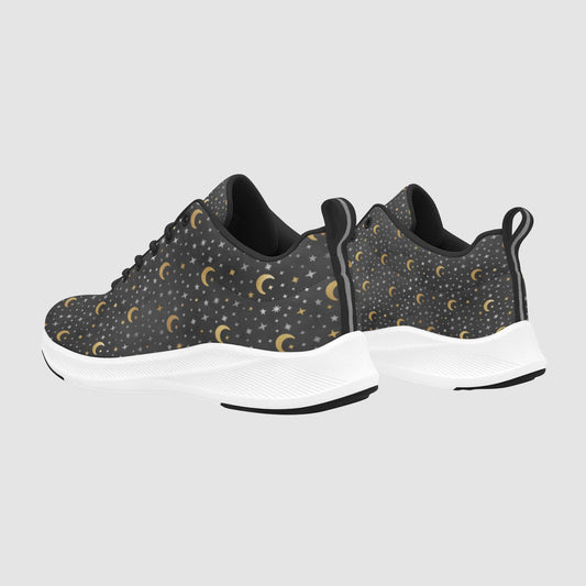 Gold Moon and Stars Celestial Running Shoes Women